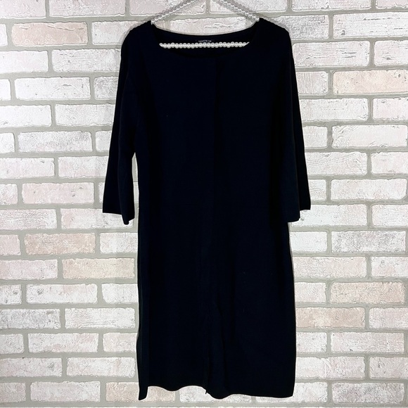 Lafayette 148 Black Half Sleeve Zip Front Duster Cardigan Sweater Size M - Picture 1 of 12